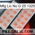 Mfg Lic No G 25 1325 27